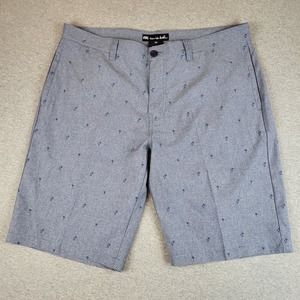 Travis Mathew Shorts Adult 38 Button Zip Fly Pocket Flat Front Chino Blue Mens